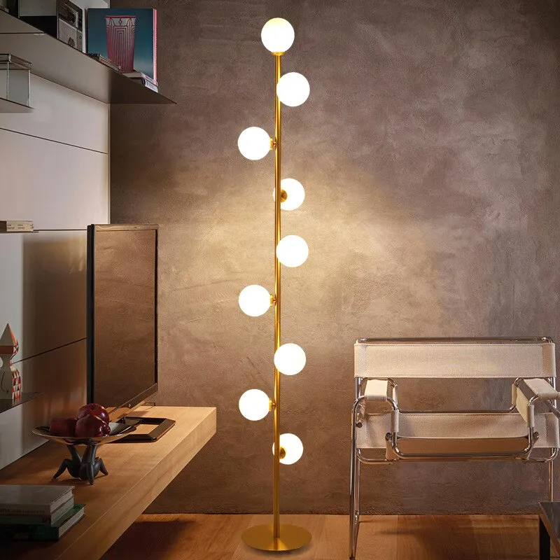 Nordic Led Floor Lamp Fashion Simple Glass Ball Floor Lamps for Living Room Decoration Lights Bedroom Warmth G4 Standing Lamp