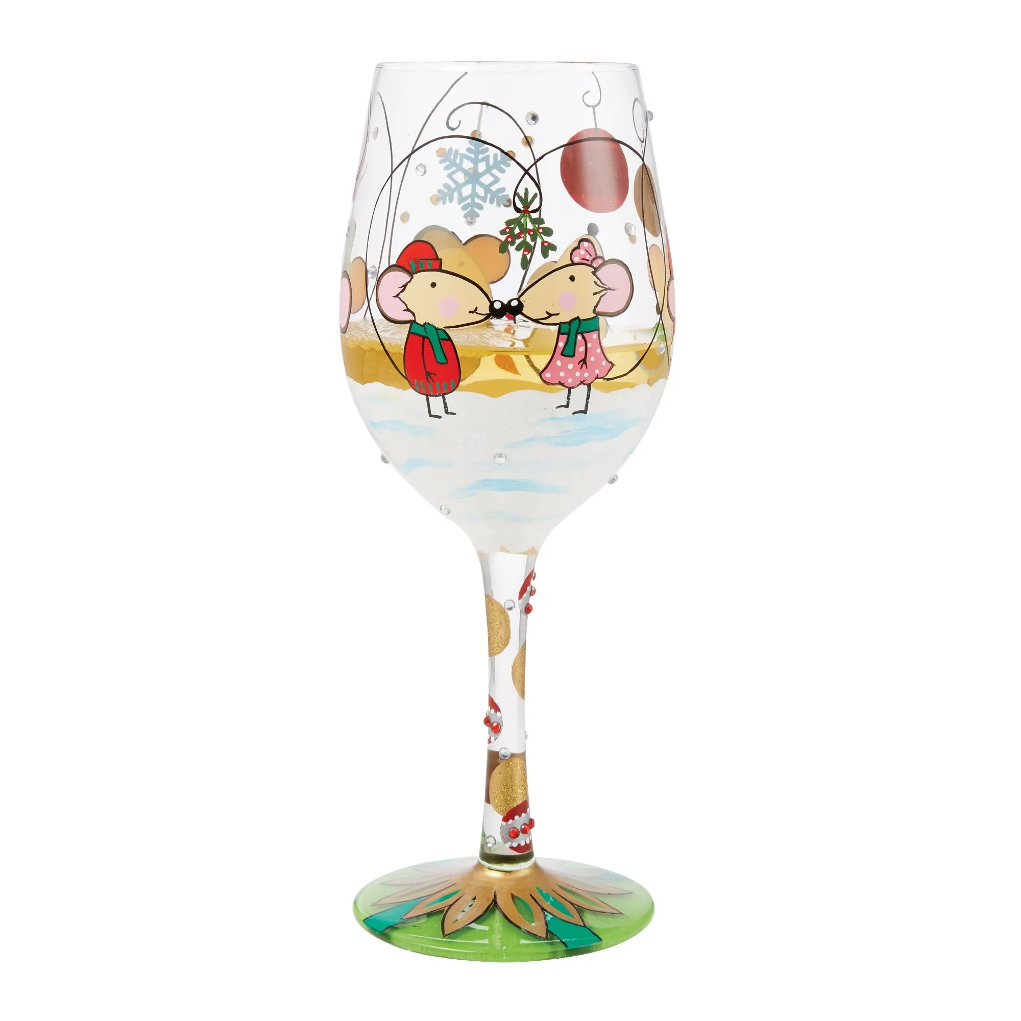 Not Even a Mouse Hand Painted Wine Glass