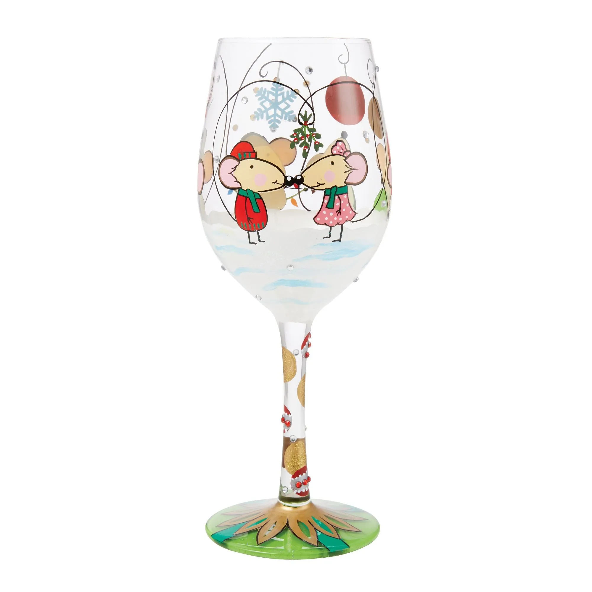 Not Even a Mouse Hand Painted Wine Glass