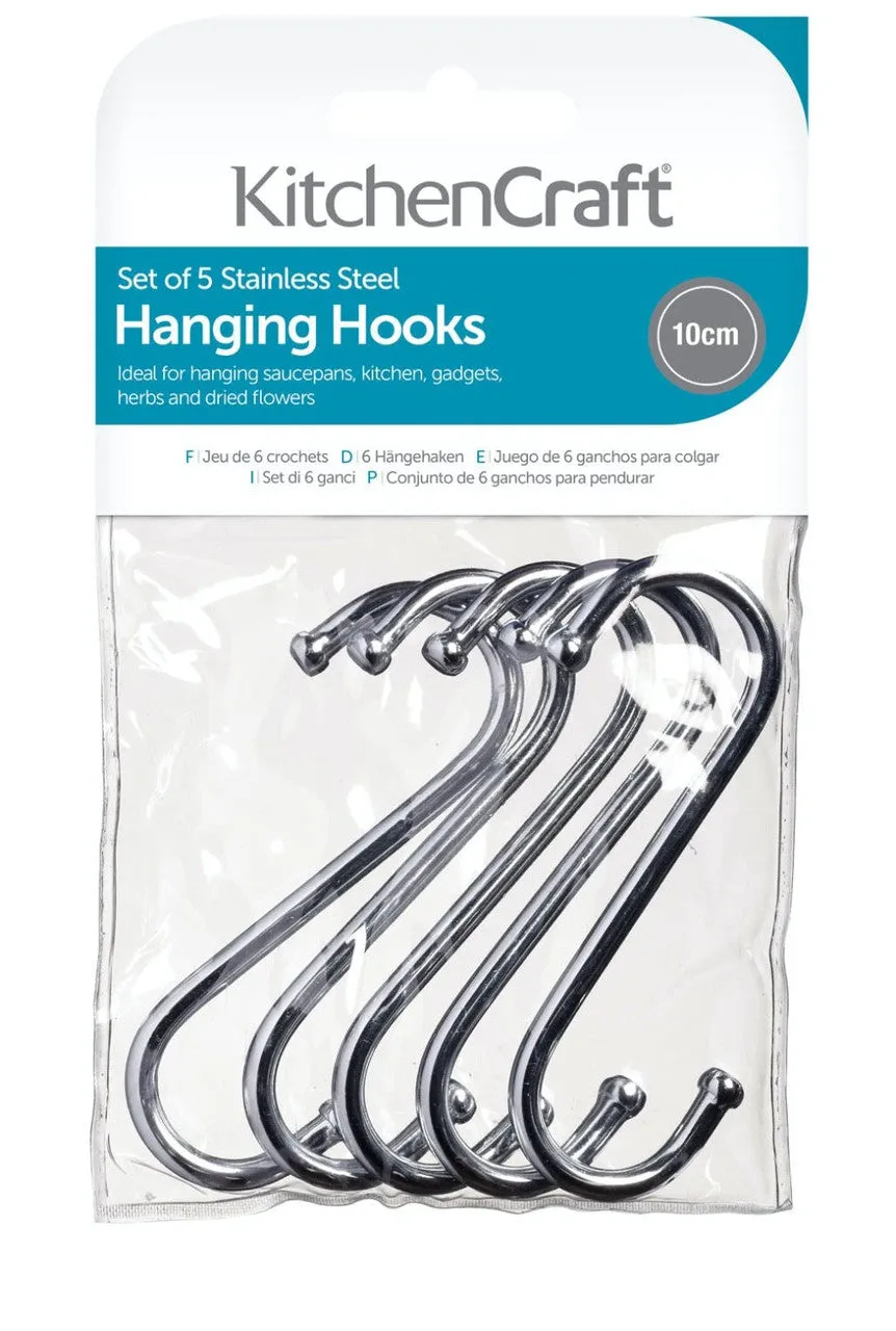 Pack of Five 'S' Hooks- Various Sizes