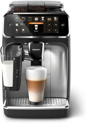 Philips 5400 Series Bean-to-Cup Espresso Machine - LatteGo Milk Frother, 12 Coffee Varieties, 4 User Profiles, Silver (EP5446/70)