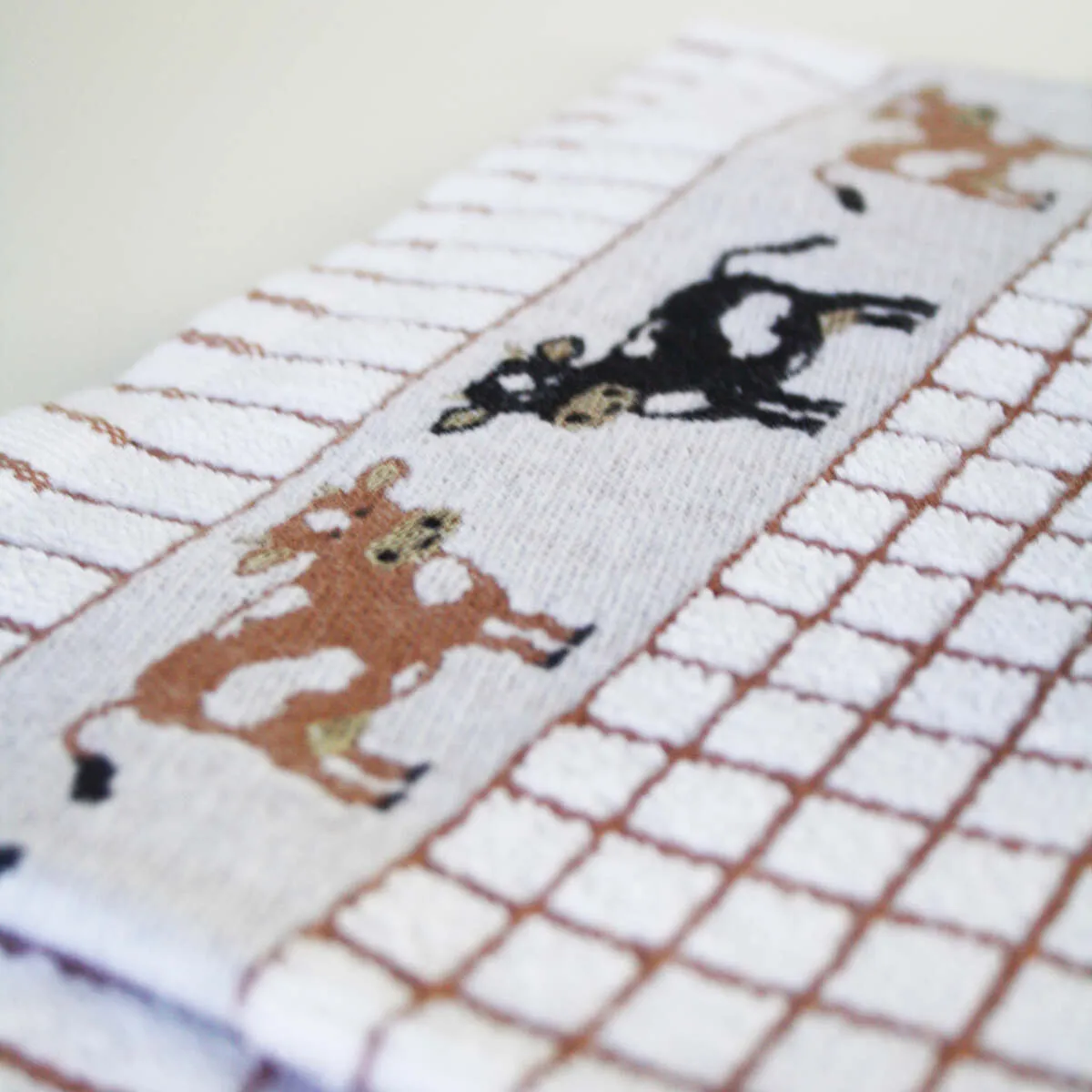 Poli-Dri Brown Cow Cotton Jacquard Tea Towel