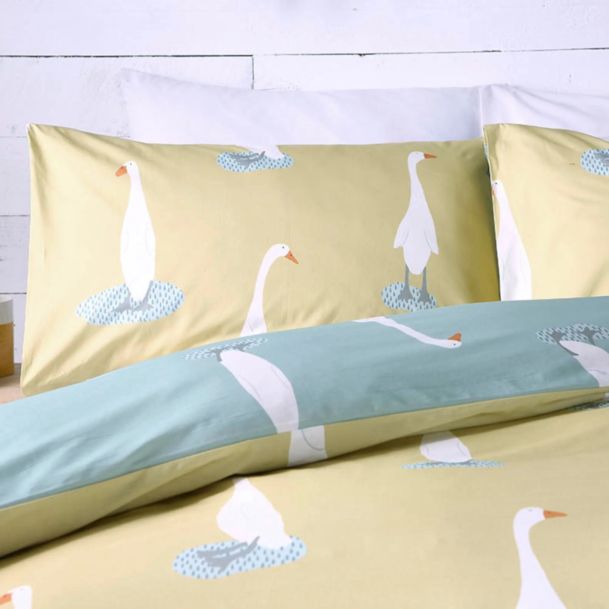 Puddles The Duck Duvet Cover Set by Fusion in Yellow