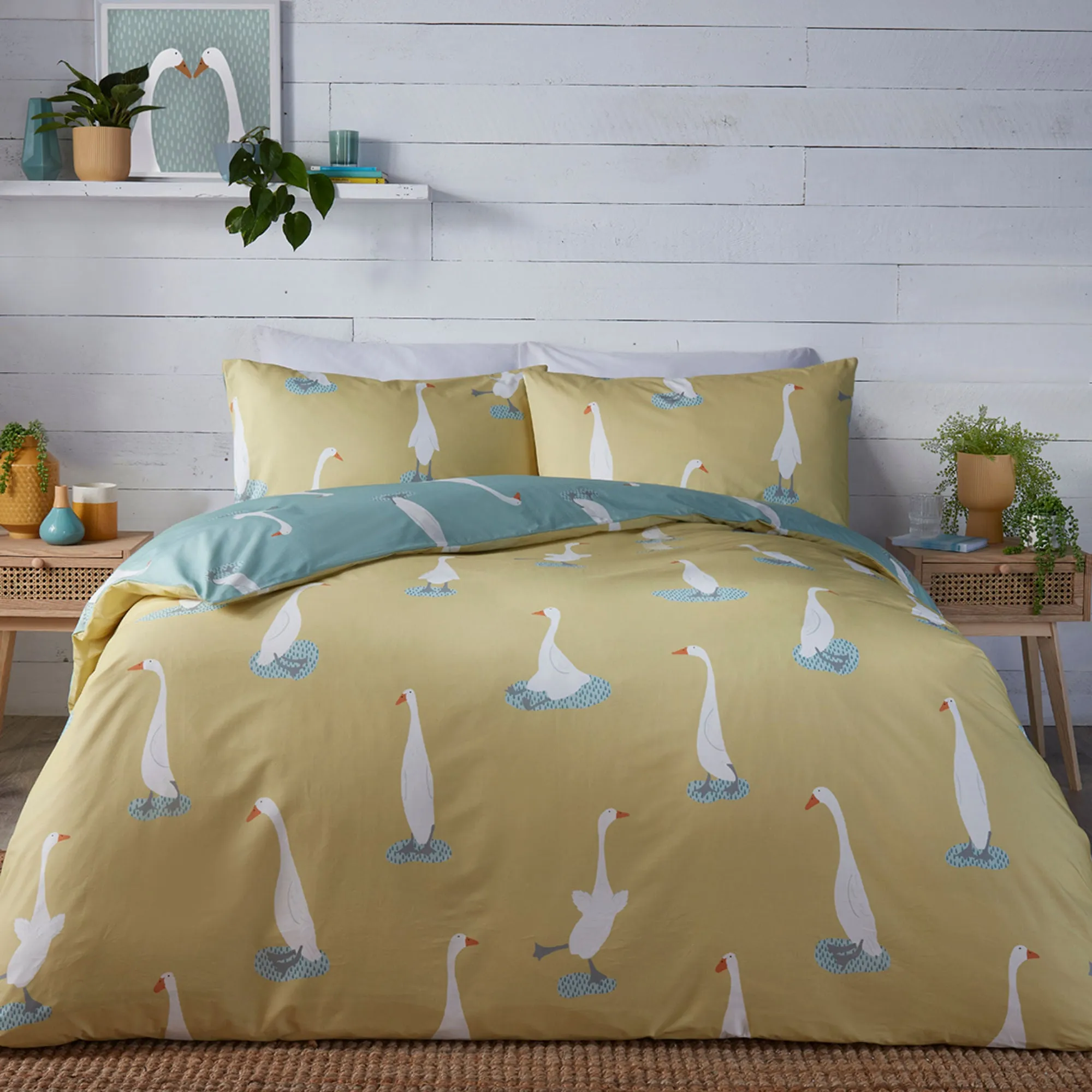 Puddles The Duck Duvet Cover Set by Fusion in Yellow