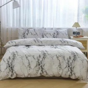 Queen/Double size marble design, bedding set of 6 pieces.