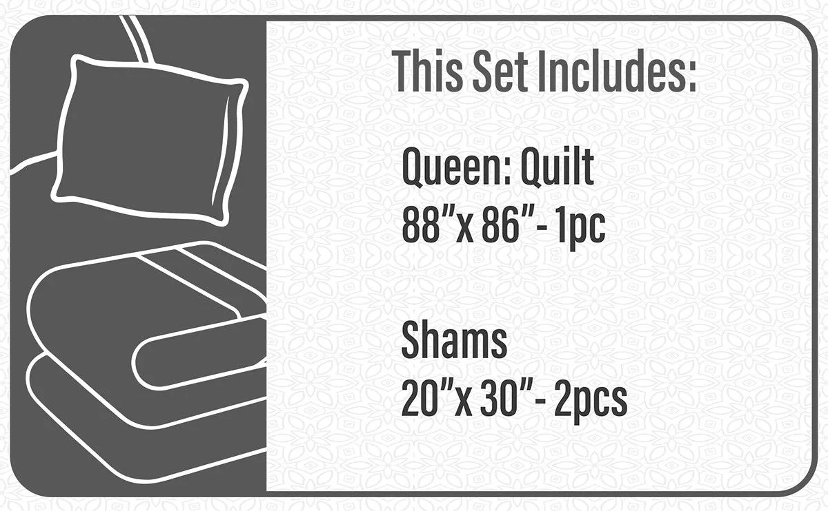 Quilt 3 Piece Set Double/Queen Hayley