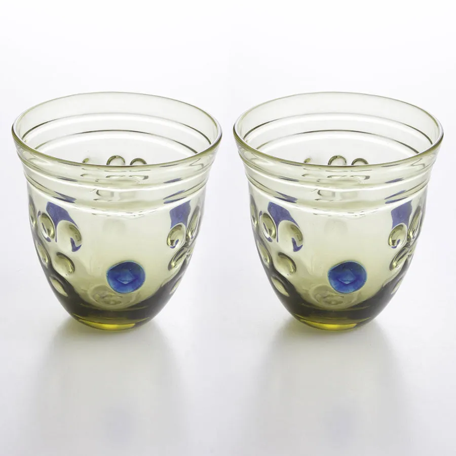 Roman Wine Glass with Grape Reliefs in Pair