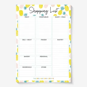 Shopping List Notepad - Pineapple