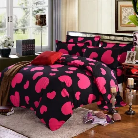 Simple Heart Duvet Cover Sets King Size Bedding Set Floral Star Quilt Cover No Bed Sheet Single Double Queen Nordic Bed Linens