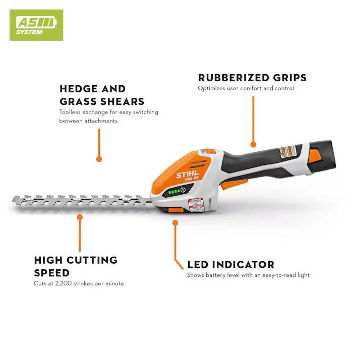 Stihl | HSA 26 Battery-Powered Shrub Shears | w/ AS 2 battery and AL 1 Charger (HA03 011 3507 US)