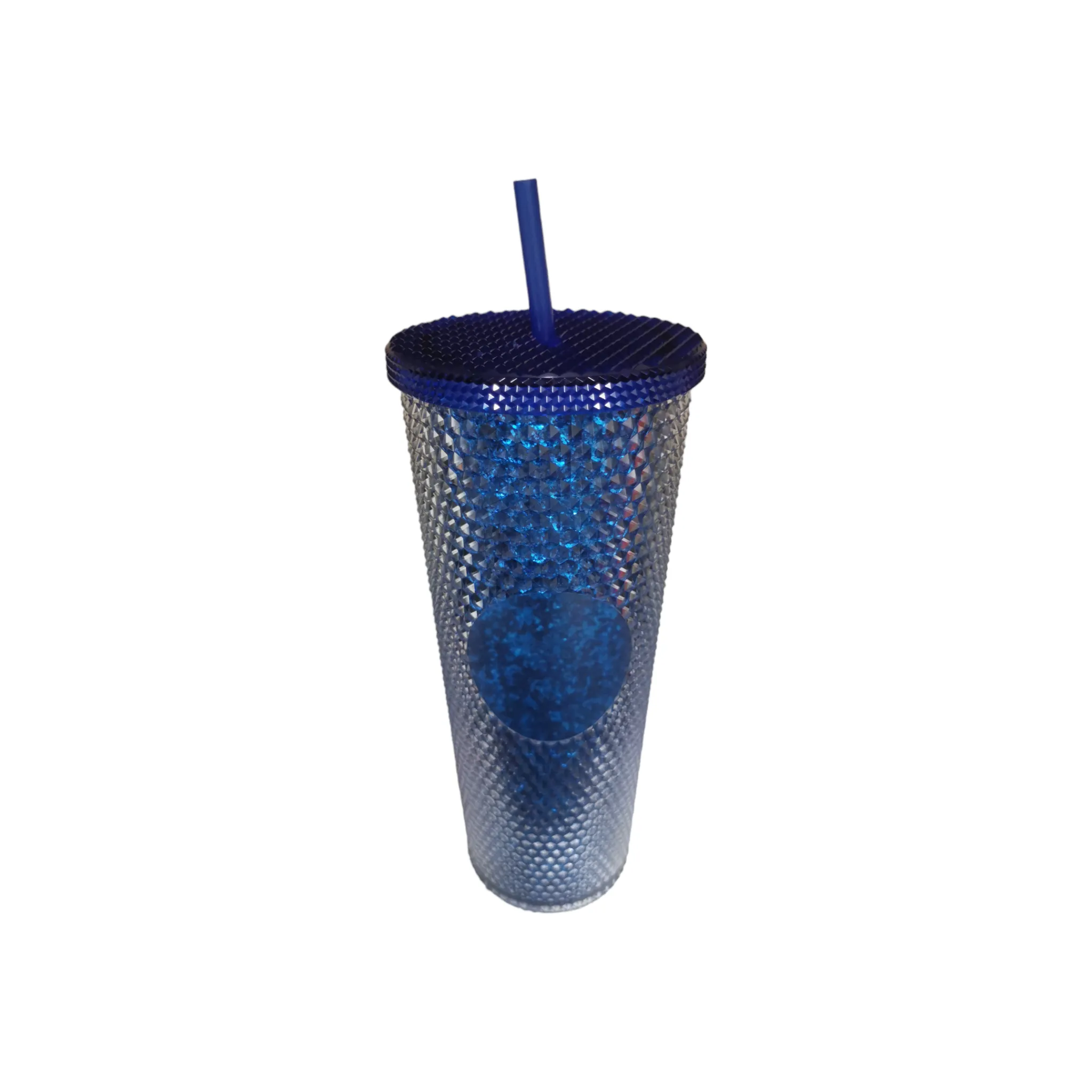 Studded Drinking Tumbler 720ml Smoothie Glitter Cup & Straw