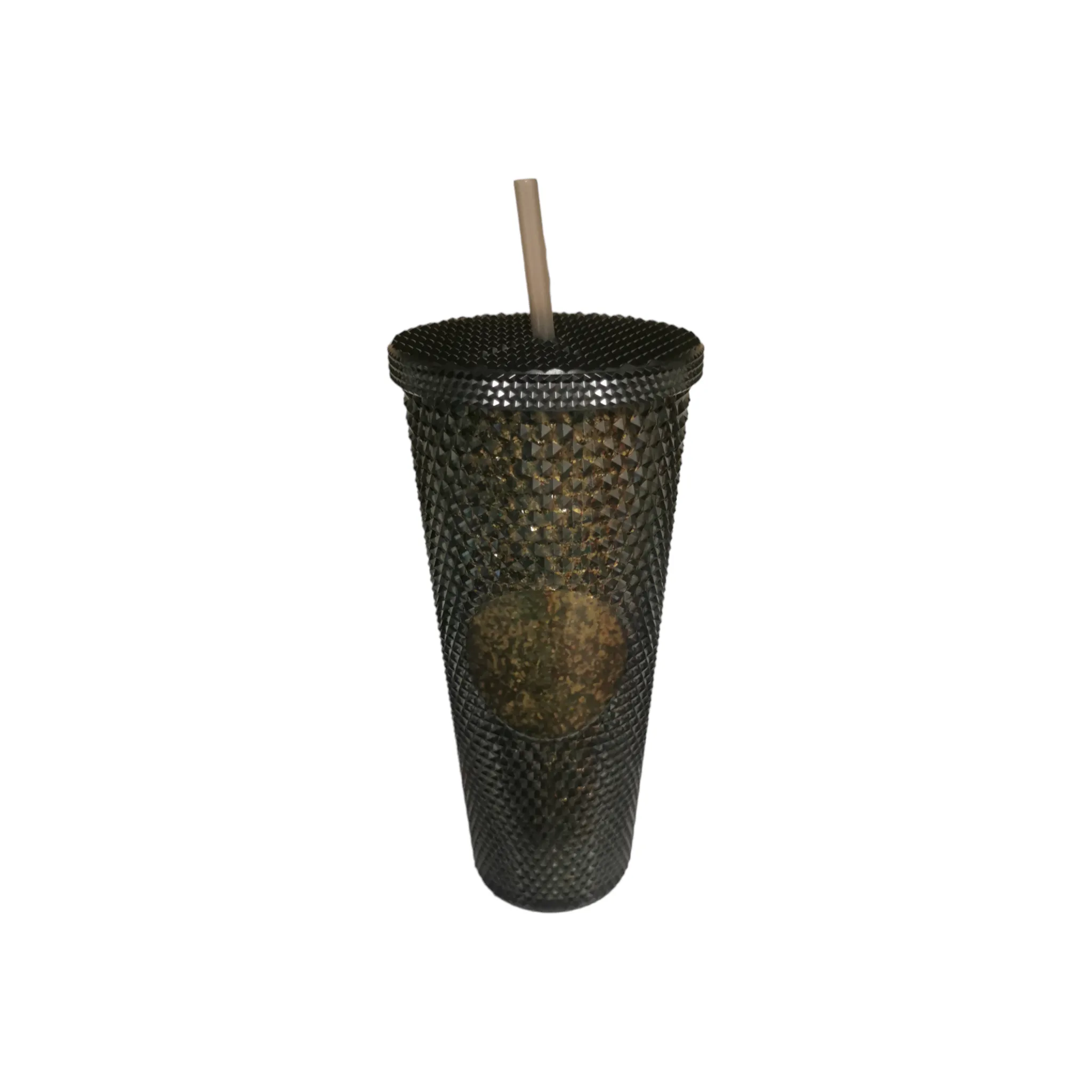 Studded Drinking Tumbler 720ml Smoothie Glitter Cup & Straw