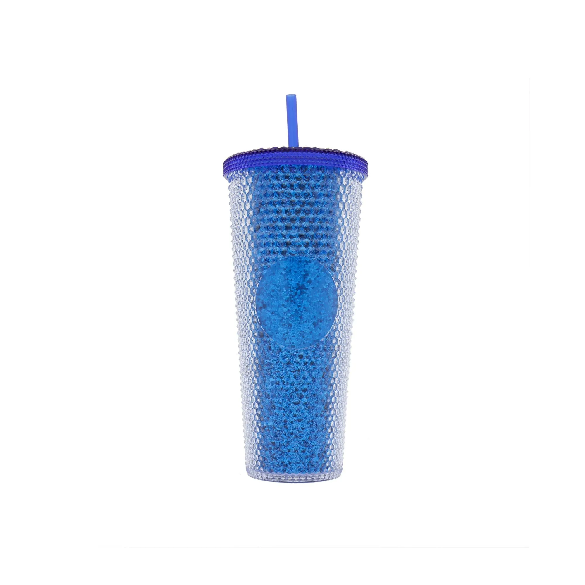 Studded Drinking Tumbler 720ml Smoothie Glitter Cup & Straw