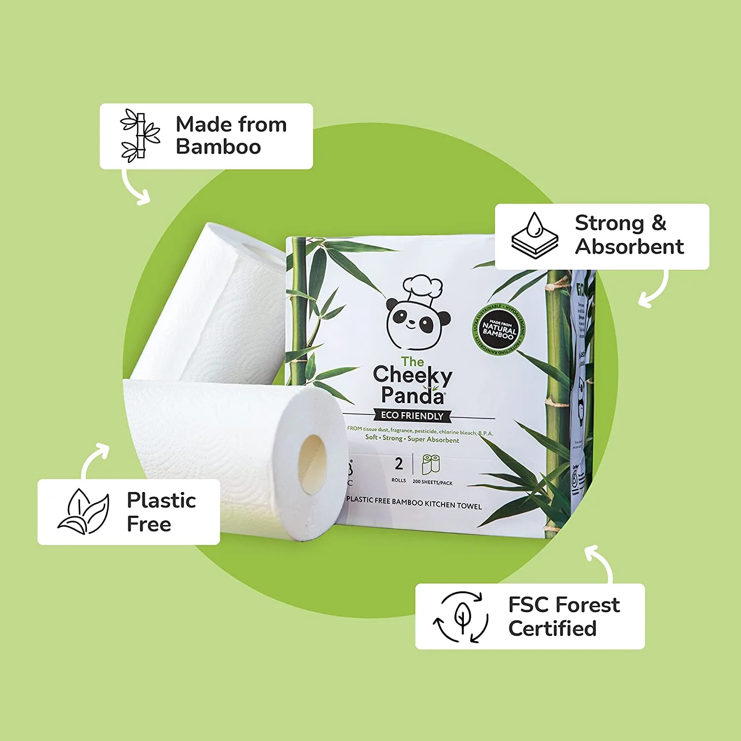 Sustainable Bamboo Kitchen Roll (10 Rolls)