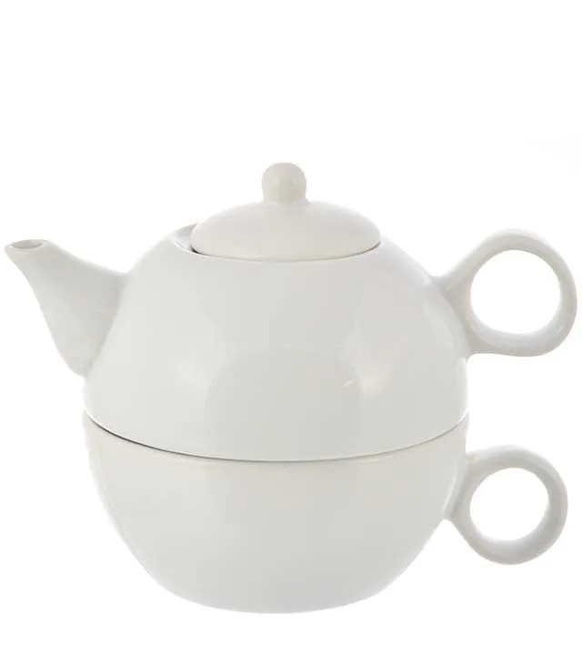 Teapot: 1 Cup Tea 4 Me Teapot - White, 286ml/9.7 fl. oz