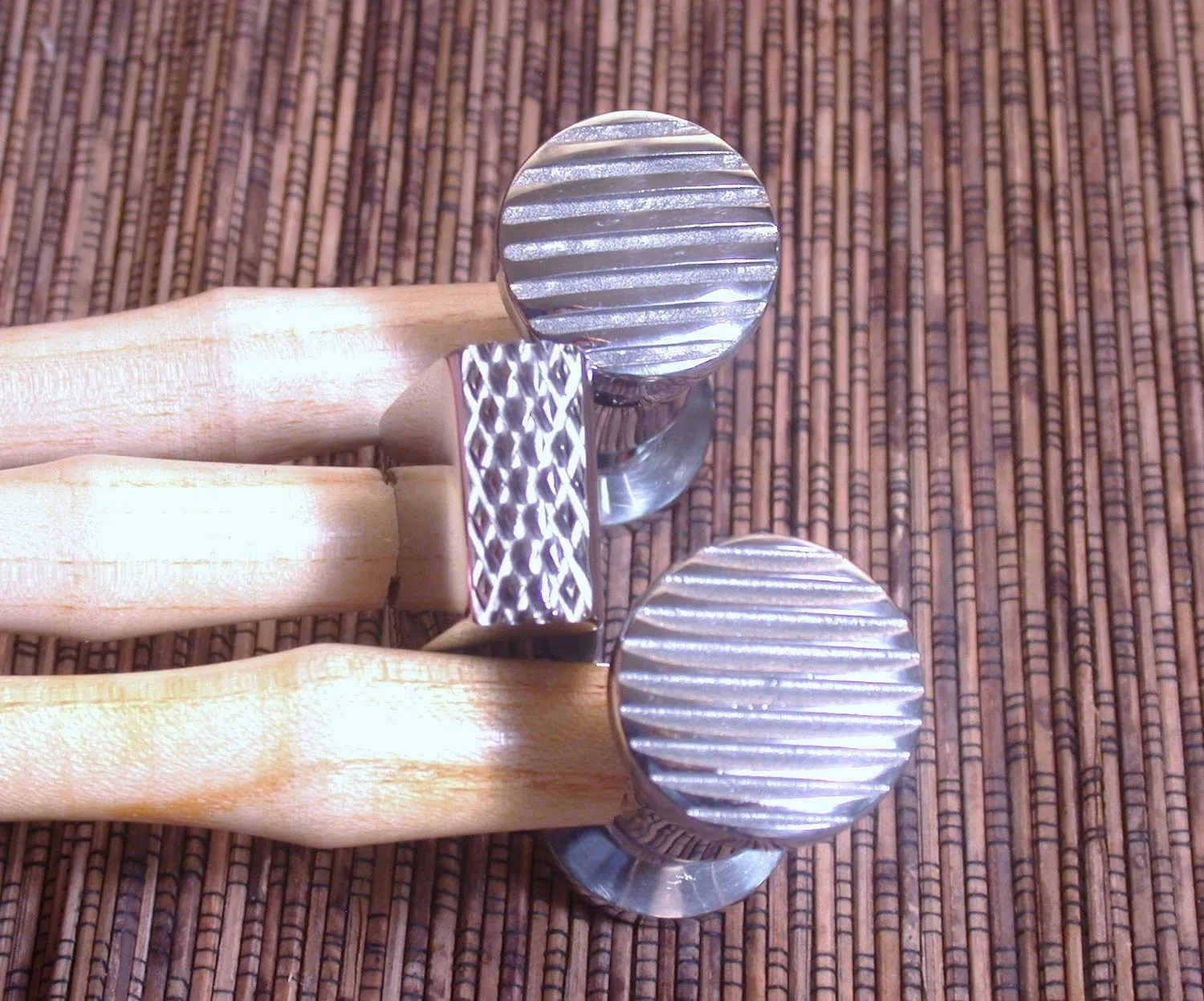 Texturing hammer set, 3 designs, texture metal work, design hammer, art hammers, circle pattern, line designs, star design