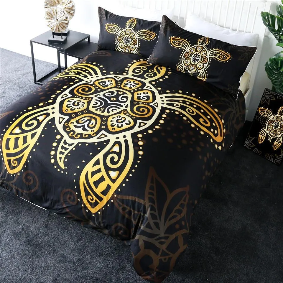 The Golden Sea Turtle Bedding Set