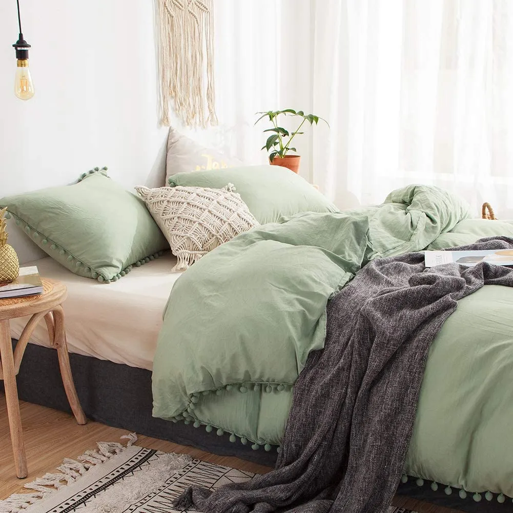 The Softy Pom Pom Green Bed Set