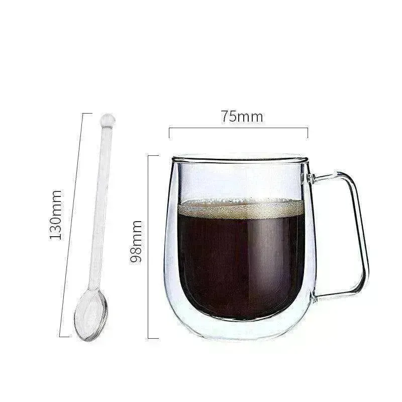 Transparent Double Coffee Cup Mug