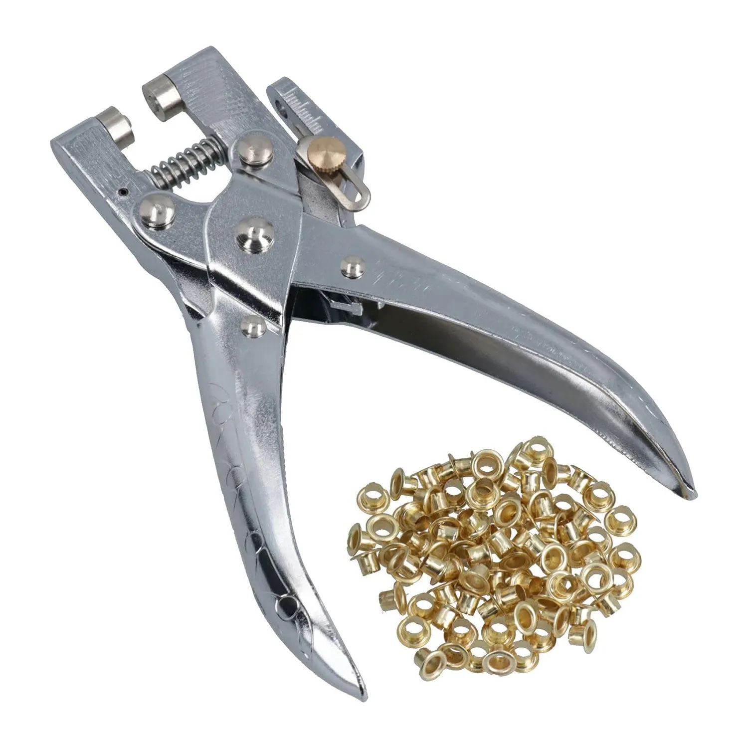 Universal Crafts Heavy Duty Eyelet Pliers w/ 100pcs Golden Eyelets