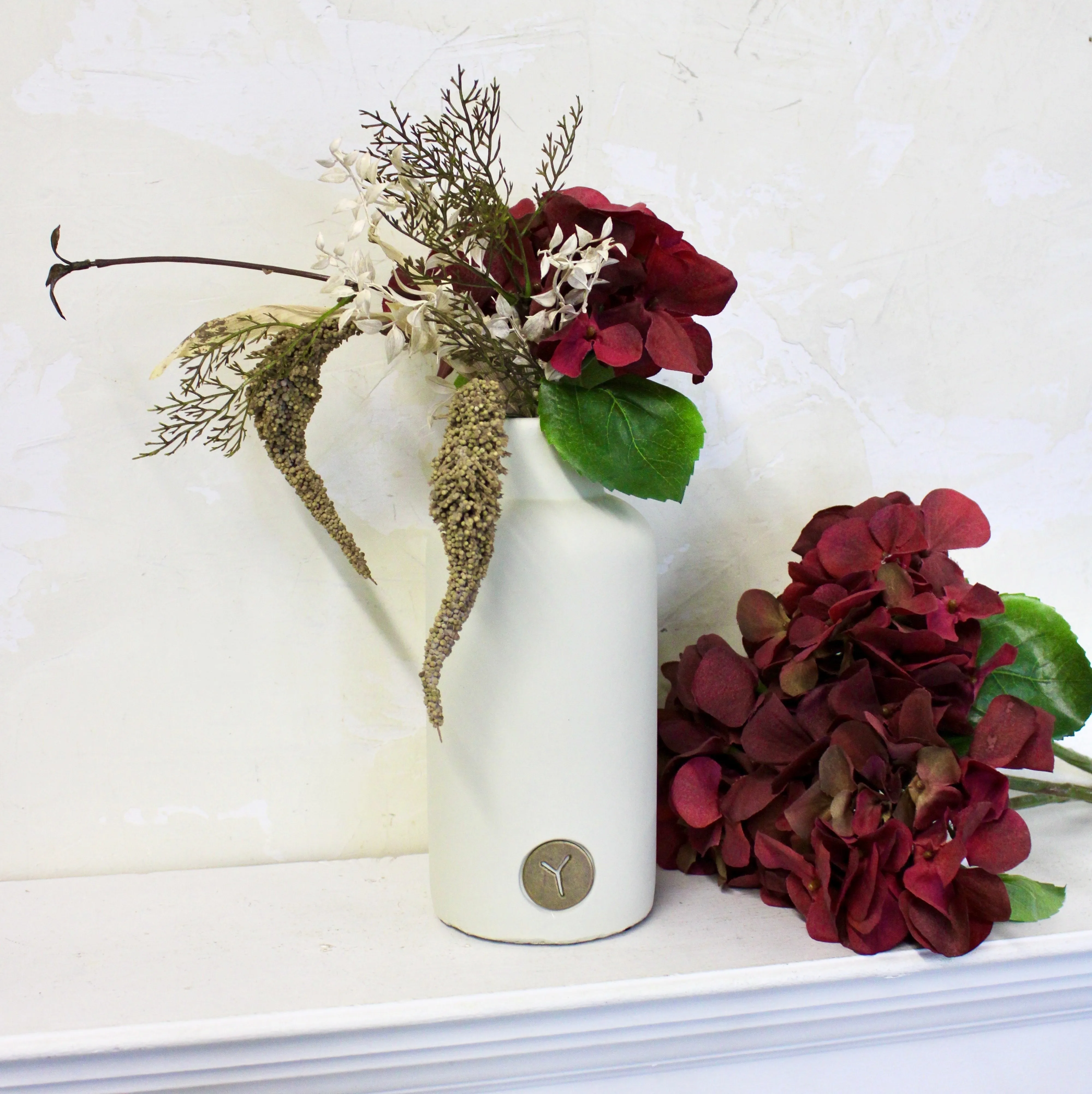 Warm White Matte Bottle Vase (Small)