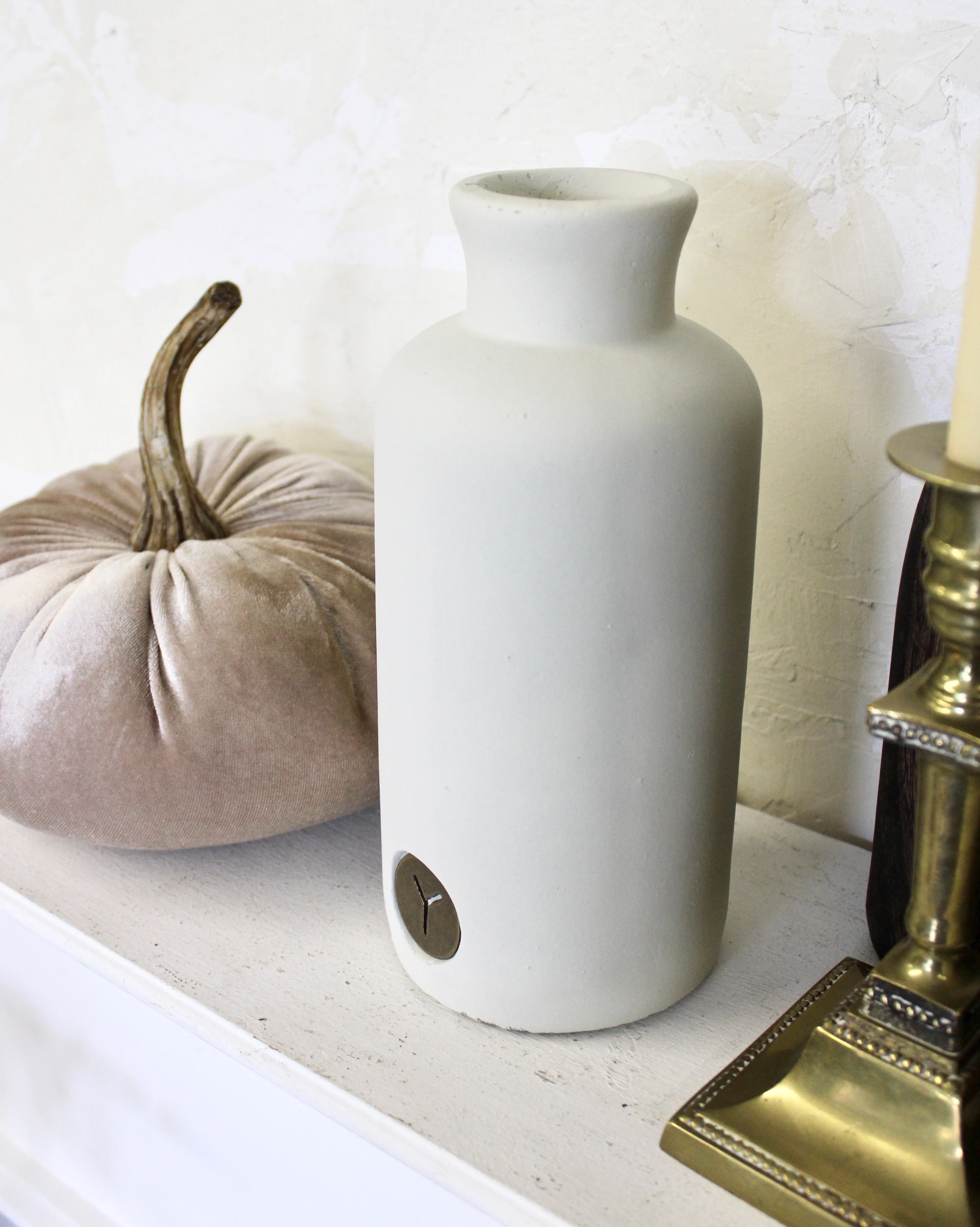 Warm White Matte Bottle Vase (Small)