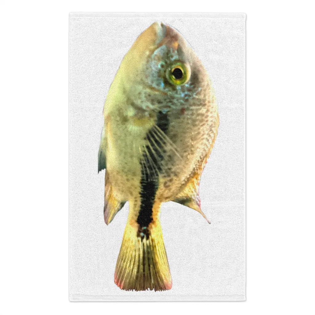 Yellow and Black Fish Rally Towel, 11x18